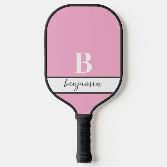 Individuelle Name Monogramm Pink Pickleball Paddel Schläger (Vorderseite)
