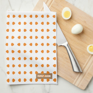 Individuelle Name-Monogramm-Polka-Punkte Geschirrtuch