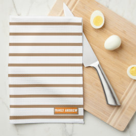 Individuelle Name Monogramm Streifen Muster weiß b Geschirrtuch