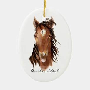Individuelle Name, Monogramm, Textfarbpferd Keramik Ornament