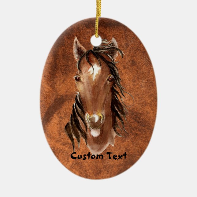 Individuelle Name, Monogramm, Textfarbpferd Keramikornament (Vorne)