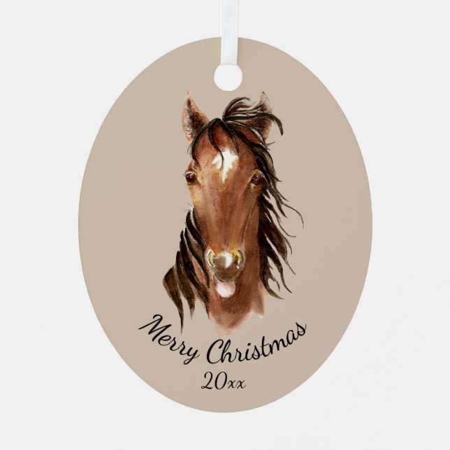 Individuelle Name, Monogramm, Textfarbpferd Ornament Aus Metall (Vorderseite)