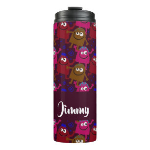 Individuelle Name-Monster-Muster Thermosbecher