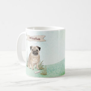 Individuelle Name Mops Haustier Hund Kaffeetasse