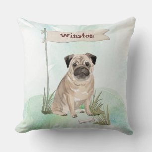 Individuelle Name Mops Haustier Kissen