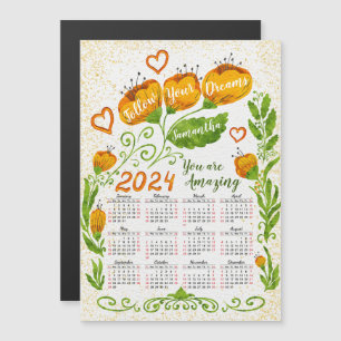 Individuelle Name Motivierend 2024 Kalender Magnet