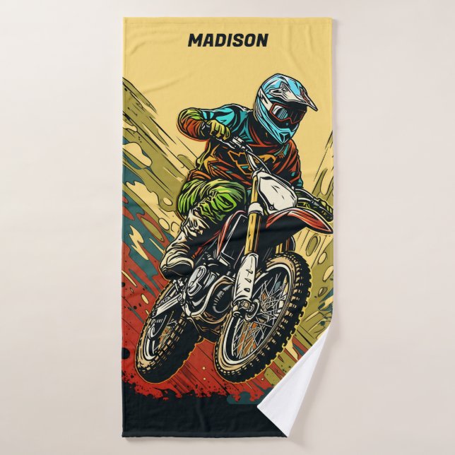 Individuelle Name Motocross Badehandtuch (Badehandtuch)