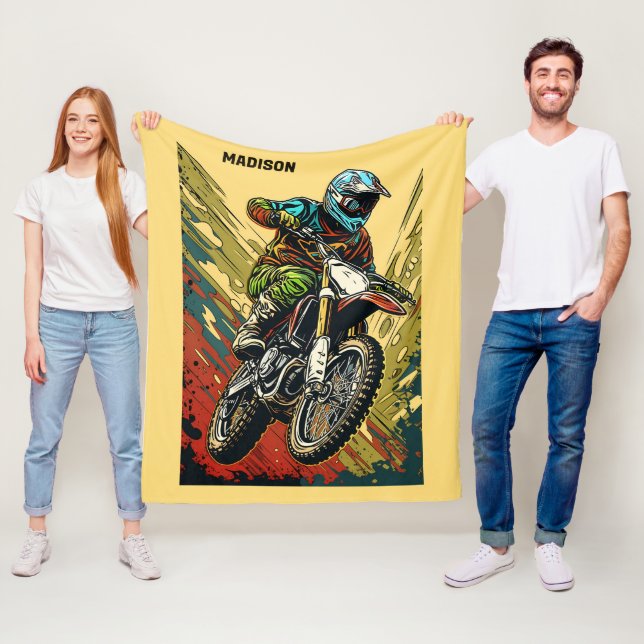 Individuelle Name Motocross Fleecedecke (Beispiel)