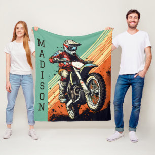 Individuelle Name Motocross Fleecedecke