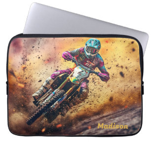 Individuelle Name Motocross Laptopschutzhülle
