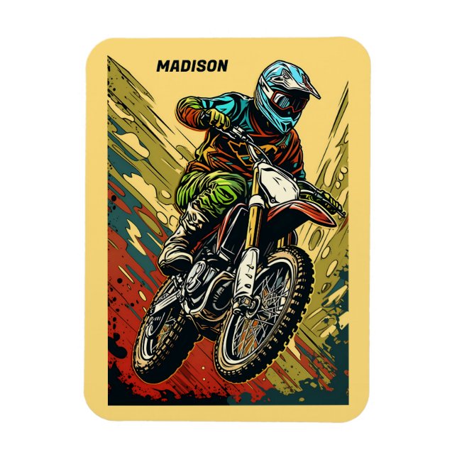 Individuelle Name Motocross Magnet (Vertikal)