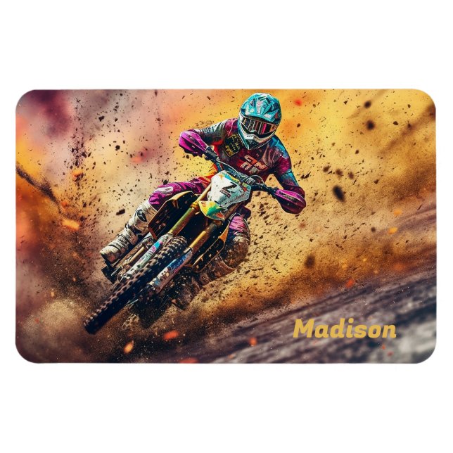 Individuelle Name Motocross Magnet (Horizontal)