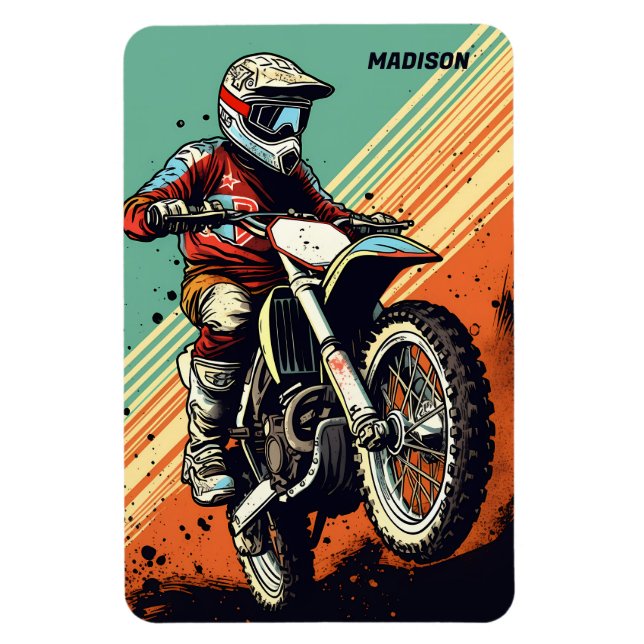 Individuelle Name Motocross Magnet (Vertikal)