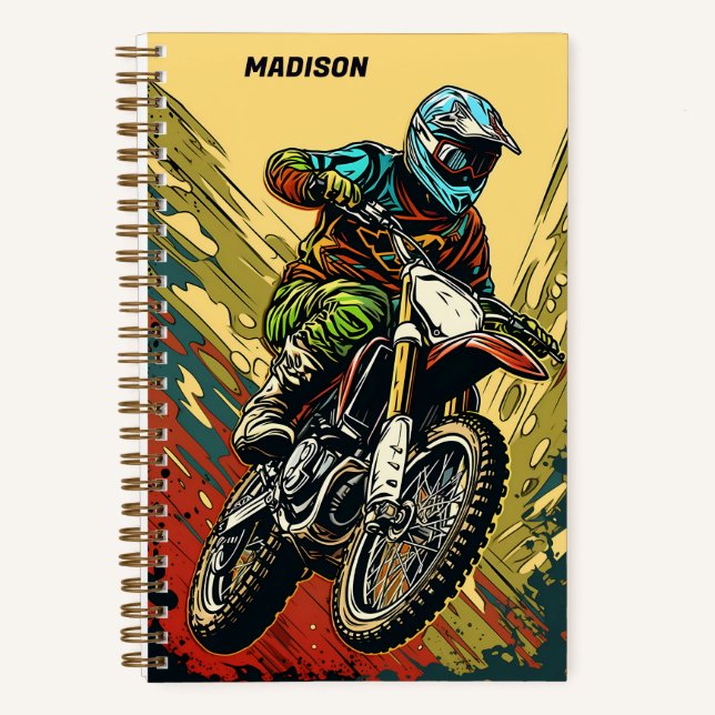 Individuelle Name Motocross Notizbuch (Vorderseite)
