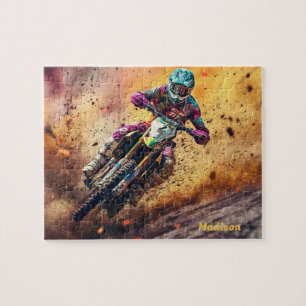Individuelle Name Motocross Puzzle