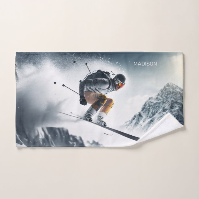 Individuelle Name Mountain Skier Handtuch (Handtuch)