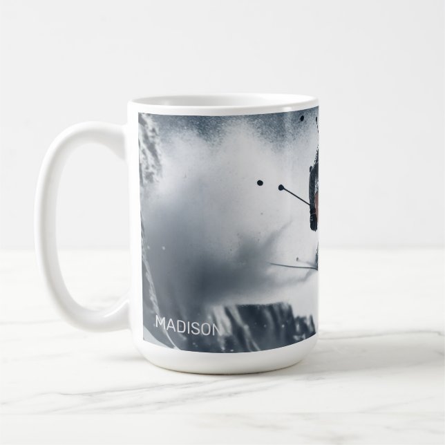 Individuelle Name Mountain Skier Kaffeetasse (Links)