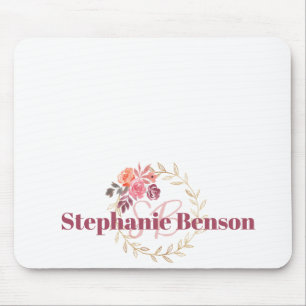 Individuelle Name Mousepad   Schöne Wasserfarbenfl