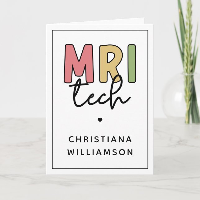 Individuelle Name MRI Tech | Geschenke von MRT-Tec Karte (Vorderseite)