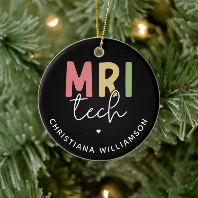 Individuelle Name MRI Tech | Geschenke von MRT-Tec Keramik Ornament (Baum)