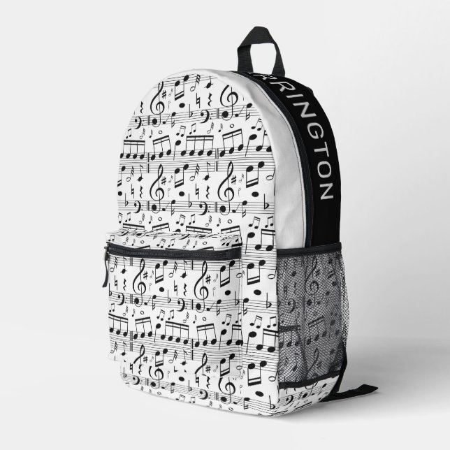 Individuelle Name Music Illustration Bedruckter Rucksack (Rückseitige Ecke Rechts)