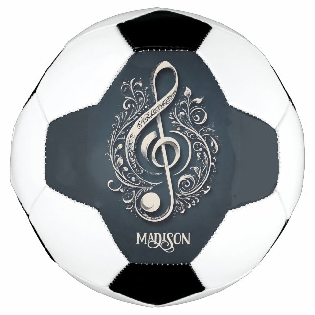 Individuelle Name Musical Clef Hinweis Fußball (Vorderseite)