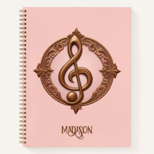 Individuelle Name Musical Clef Hinweis Notizbuch
