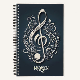 Individuelle Name Musical Clef Hinweis Notizbuch
