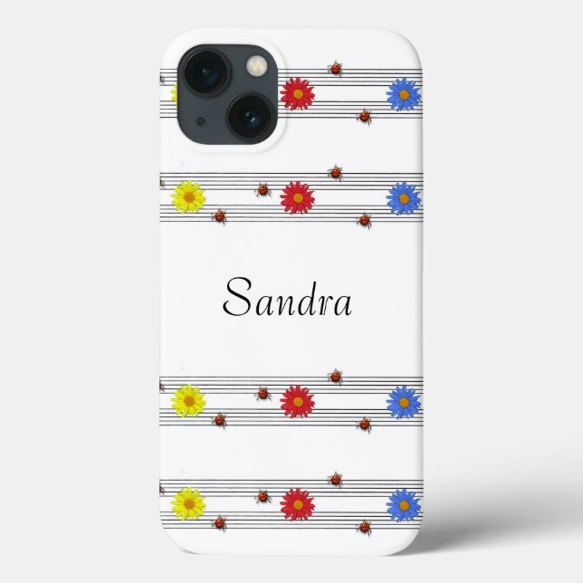 Individuelle Name Musiknoten Case-Mate iPhone Hülle (Rückseite)