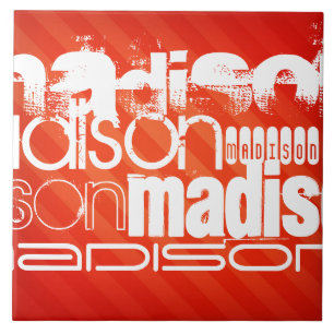 Individuelle Name Muster auf Neon Orange Streifen Fliese