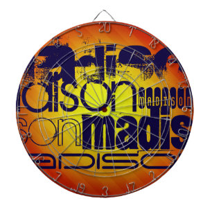 Individuelle Name Muster; Gelborange Hintergrund Dartscheibe