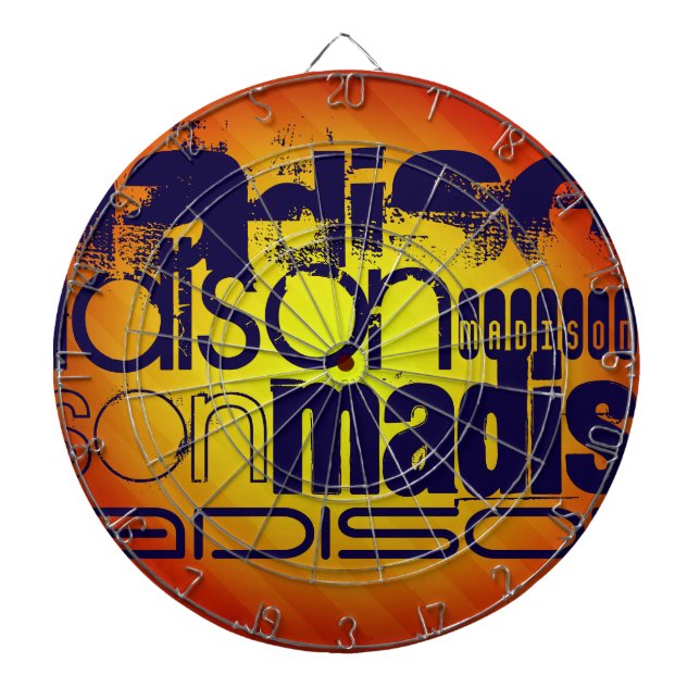 Individuelle Name Muster; Gelborange Hintergrund Dartscheibe (vorne)