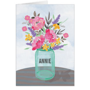 Individuelle Name Muttertag Jar Vase mit Blume