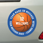 Individuelle Name Name Team Basketball Auto Magnet<br><div class="desc">Personalisierter Name,  Nummer,  Teamname und Basketballgeschenk. Sie können die Hintergrundfarbe an Ihr Lieblings-Team anpassen. Entwickelt von Thisisnotme©</div>