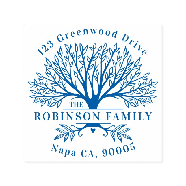 Individuelle Name Natural Family Tree Rücksendeadr Permastempel (Design)