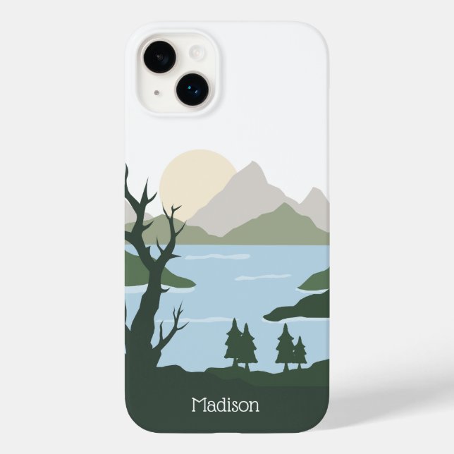 Individuelle Name Nature Illustration Case-Mate iPhone Hülle (Rückseite)