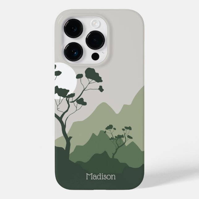 Individuelle Name Nature Illustration Case-Mate iPhone Hülle (Rückseite)