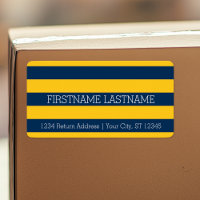 Individuelle Name Navy Blue und Yellow Rugby Strip