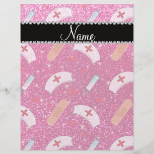 Individuelle Name Neon Hot Rosa Glitzer Krankensch Flyer