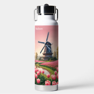 Individuelle Name Netherlands Windmills Trinkflasche
