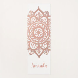 Individuelle Name Neue Rose Gold Mandala White Yogamatte