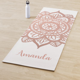 Individuelle Name Neue Rose Gold Mandala White Yogamatte