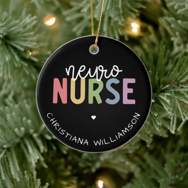 Individuelle Name Neuro Nurse Neuroscience Geschen Keramik Ornament (Baum)