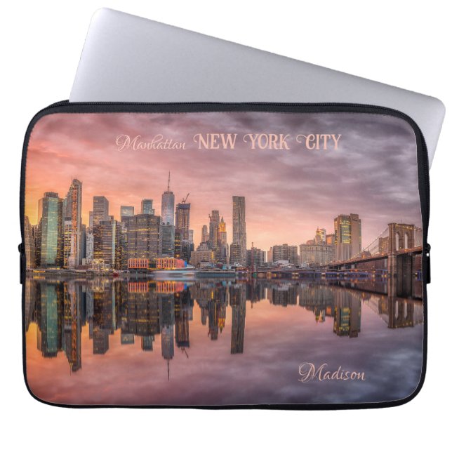 Individuelle Name New York City Skyline Laptopschutzhülle (Vorderseite)