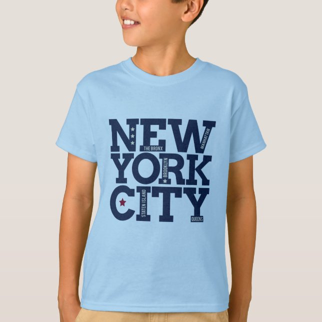 Individuelle Name New York City Typografie T-Shirt (Vorderseite)