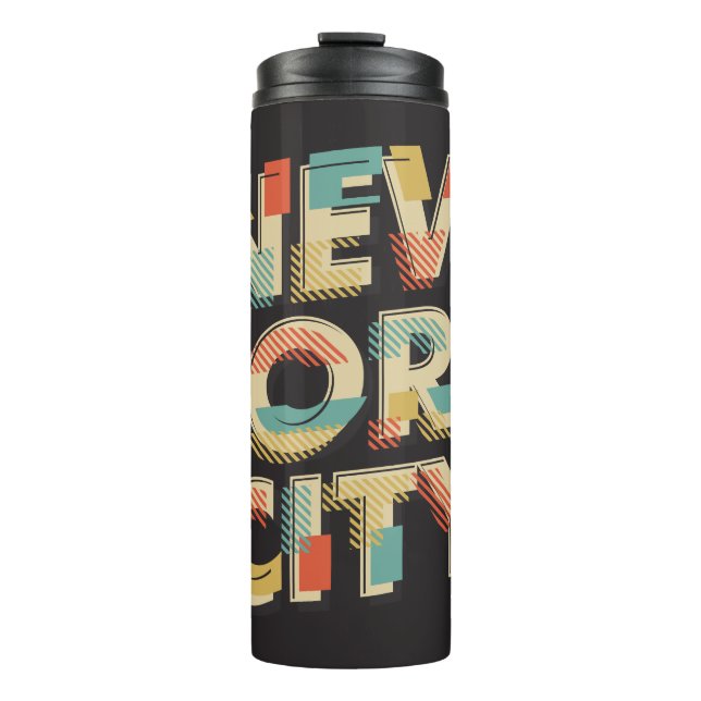 Individuelle Name New York City Typografy tumbler Thermosbecher (Vorderseite)