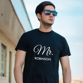 Individuelle Name Newlywed Black Mens T-Shirt