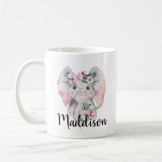 Individuelle Name Niedlich Elefant Tasse Mama Kran