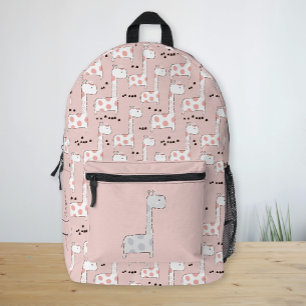 Individuelle Name Niedlich Giraffe Muster Girl's P Bedruckter Rucksack