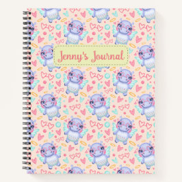 Individuelle Name Niedlich Hippo Bullet Journal Notizbuch